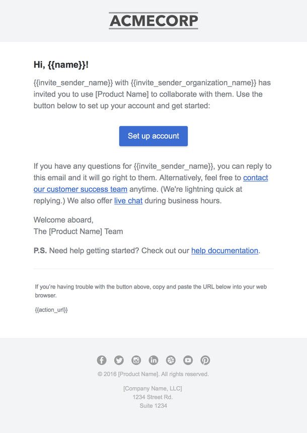 User Testing Invitation Sample Postmark's user invitation template uses all the best practices covered ...