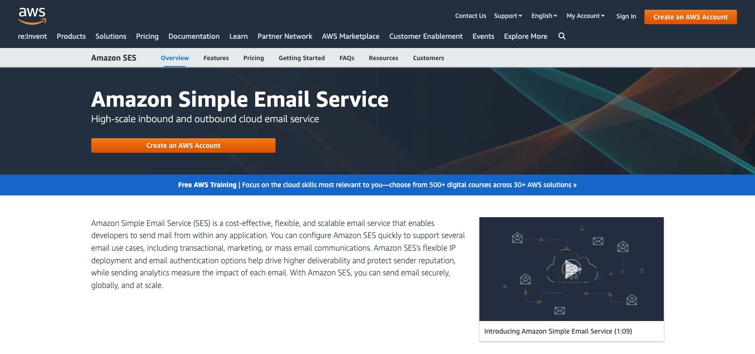 Amazon SES (SendGrid alternative)