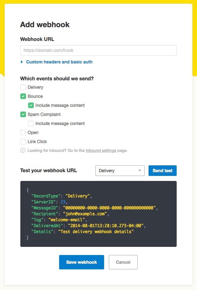Enter the URL where you’d like to receive HTTP POST requests. Select ...