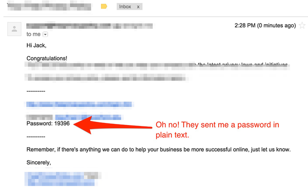 A screenshot of a password reset email that doesn't follow best ...